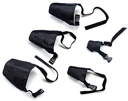 Ewinever 5Pcs/Set Adjustable Breathable Safety Small Medium Large Extra Dog Muzzles For Anti-Biting Anti-Barking Anti-Chewing Safety Protection(Black)