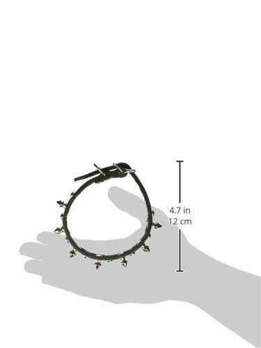 Omnipet 12Lks-Bk14 Spiked & Studded Latigo Leather Dog Collar, Black, 1/2' X 14'