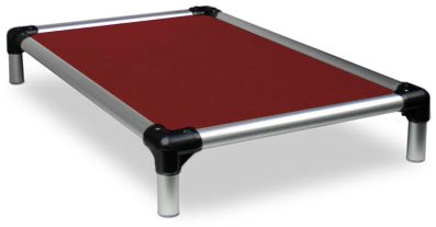 Kuranda Chewproof Bed - Silver Aluminum - 44'' x 27'' - Cordura Nylon - Burgundy