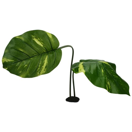 Komodo Reptile Terrarium Jumbo Guiana Plant with 10 inch Leaf | Artificial Rainforest Ground Aquarium & Habitat Decoration Acces