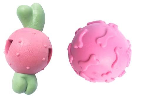 D&C Paws Dog Tennis Bouncy Ball With Sound Ball Multicolor Toy For Dog (Combo One Ball And One Toy)