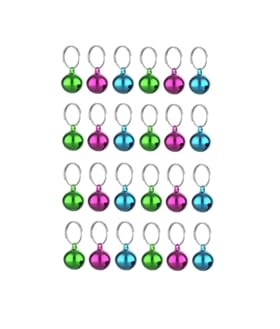 Skypia Round Dog Bells Dog Charm Bells Pet Pendant, 24 Pcs Anti-Lost Training Bells For Collars, Suitable For Pet Pendant Access