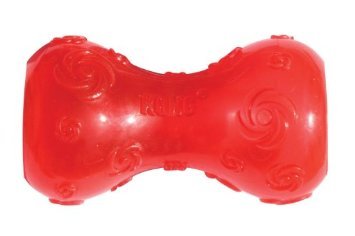 Kong Squeezz Dumbbell Dog Toy, Large, Colors Vary