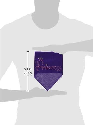 Mirage Pet Products Princess Rhinestone Bandana, Large, Purple