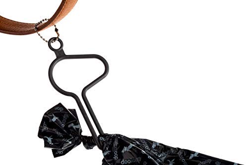 The Dooloop Hands Free Dog Poop Holder - Carry Pet Waste Bag With Attachable Leash Accessory For Dog Walking. Now Made With Recycled/Recyclable Plastic. Maine, Usa (Charcoal)