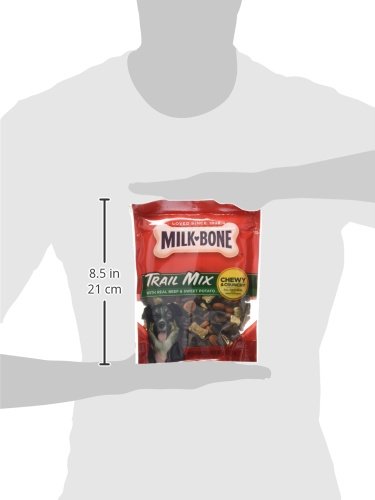 Milk-Bone Trail Mix Chewy & Crunchy Dog Treats, Real Beef & Sweet Potato, 9 Oz Pouches, Pack of 6