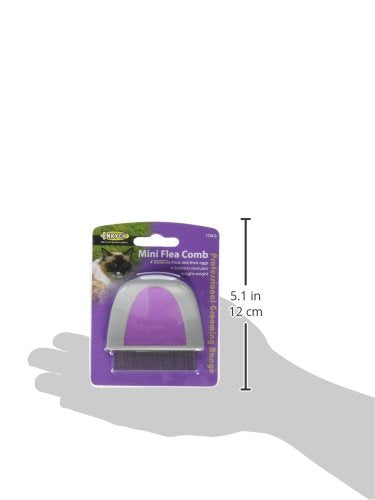 Enrych Mini Flea Pet Comb - Purple and Gray Plastic - Model 7738D