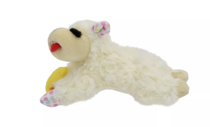 Multipet Lamb Chop Mini Spring Chick Polka Dot Dog Toy - 6''
