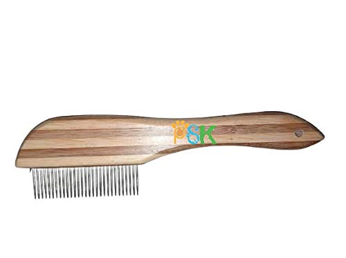 Psk Pet Mart Dog And Cat Wooden Handle Stainless Steel Teeth Anti Shedding Comb Pet Dematting Comb Dogs Cats Long Short Thick H