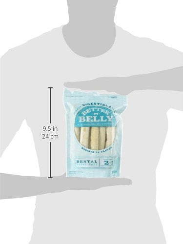 Better Belly Rawhide Dental Chews, Highly Digestible, 5.2 oz, No Artificial Colors/Flavors, Model P-20033KH, 10 Count