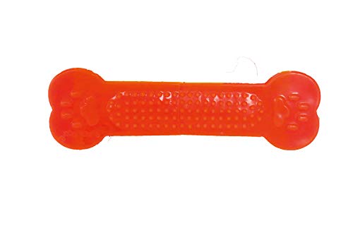 Furry Angels Rubber Bone Chew Toy For Teething  Dogs/Puppies Solid Training Toy  Keeps Teeth & Gums Healthy  Red