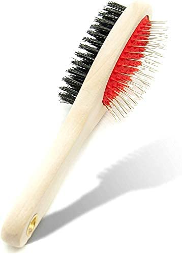 Rvpaws 2 In 1 Wooden Dog Brush  Double Sided Pet Hair Remover Brush For Dogs & Cats