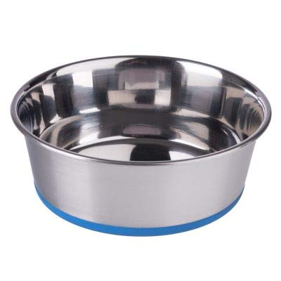 Elton Heavy/Premium Dog Bowls (Blue/Black/Red/Green) Export Quality With 100% Silicon Bonded Rubber Base Stainless Steel Dog Foo