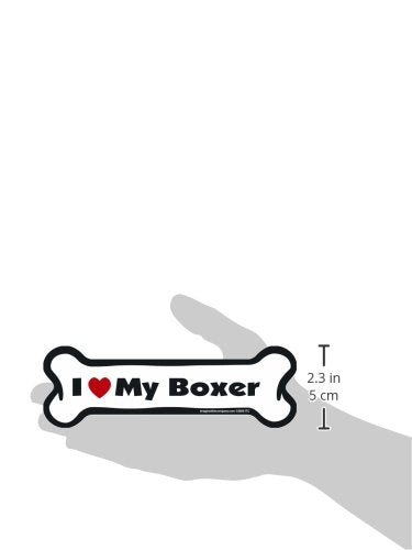 Imagine This Bone Car Magnet, I Love My Boxer, 2-Inch By 7-Inch