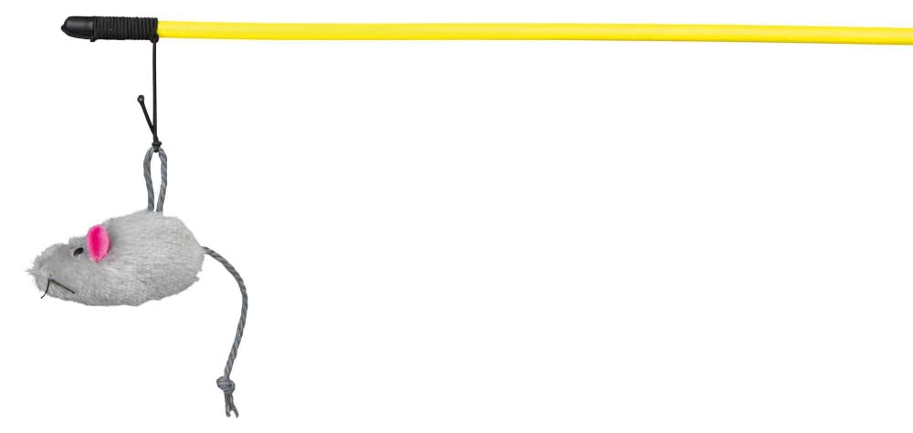 Trixie Cat Fishing Rod Toy With Plush Mouse, Interactive Teaser Stick For Cats, Play Activity Accessory For Exercise, Hunting In