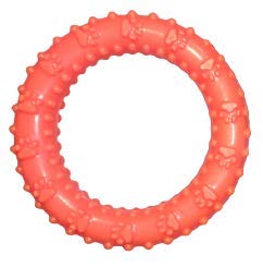 Psk Pet Mart Rubber Dental Puppy Teething Spike Ring Chew Toy, 6 Inches, Color May Vary