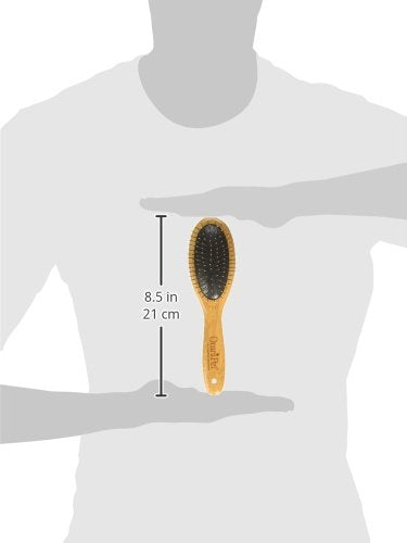 Omnipet Pro-Finish Pin Grooming Brush With Carbonized Bamboo Handle, Medium, 8.5'