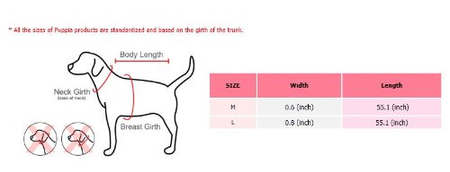 Puppia Authentic Junior Lead, Medium, Pink