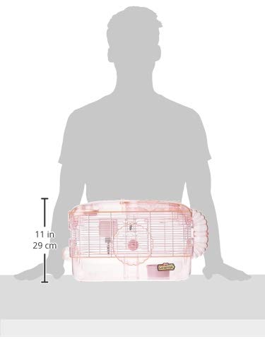 Kaytee CritterTrail Pink Habitat for Mice, Hamsters & Gerbils - 20"L x 11.5"W x 11"H, Durable Plastic, Model 100079209