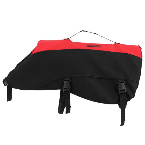 Seachoice Dog Life Vest, Adjustable Life Jacket For Dogs, W/Grab Handle, Red And Black, Size Xl, Over 90 Lbs.