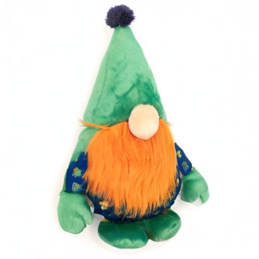 The Worthy Dog Luck O' The Irish Gnome Toy - Durable & Chomp-Resistant With Engaging Squeakers For Fun Playtime Indoors & Out