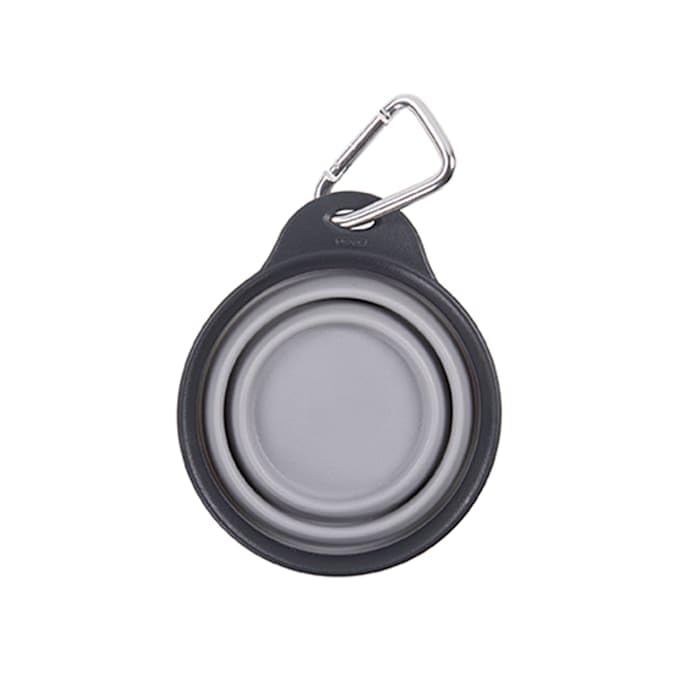 Dexas Pets Collapsible Travel Cup, Small/1 Cup Capacity, Light Gray