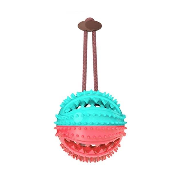 D&C Paws Puzzle Food Dispensers Interactive Rope Handle Padded Rubber Ball, Durable Interative Chew Toys For Engaging Training S