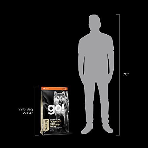 Go! Solutions Carnivore, Grain-Free, Protein Rich Dry Dog Food, Lamb and Wild Boar Recipe, 22 lb Bag