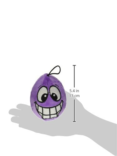 Multipet Egg Noggins Squeaky Toy - Silly Face, 4" Polyester, Model 37790-1