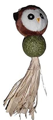 Rvpaws Natural Attractive Mint Fragrance Funny Playing Catnip Toy For Kitten&Cats (Owl With Ball) For Small Cat