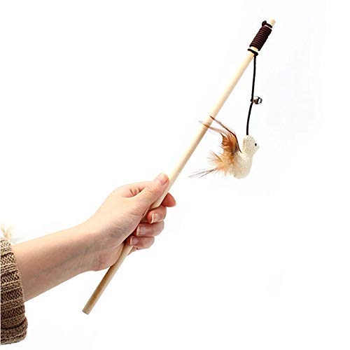 Pet Guard Cat Teaser Playing Stick With Ball Feather Interactive Toy (Rod Length 40 Cm, Rope Length 67 Cm)