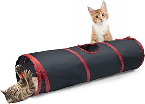 Dog Trust 2 Way Pet Tunnel Toy  Cat Kitten Dog Rabbits Cat Interactive Toy, Foldable Pet Cat Toy Maze Cat House With Ball