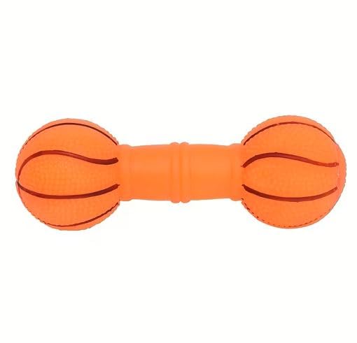 Kittupet Dog Toys Football Dumbbell Shaped Dog Squeeze Squeaky Pet Chew Toy Large, Colour May Vary
