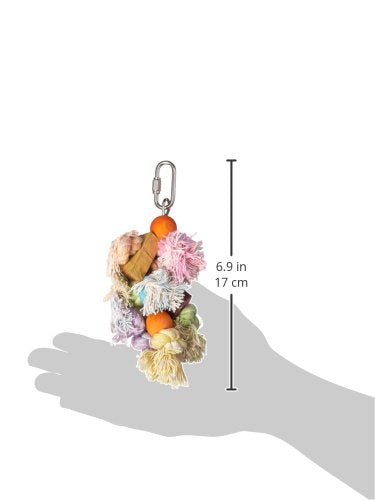 Penn-Plax Shaggy Kabob Bird Toy for Small Birds - Stimulating Plastic Fun (Model BA930) - Multiple Colors, Small Size