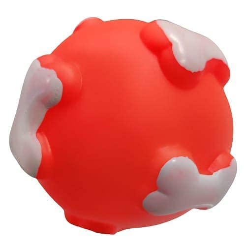 Psk Pet Mart Artificial Bone Print Ball Design Pet Squeaky Chew Toy Ball For Medium Dog