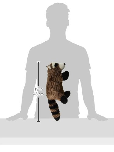 Patchwork Pet Swirl Raccoon Plush Toy, 15 Inch, Fabric/Fleece, Blacks & Grays, Model 01016