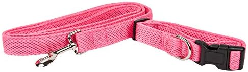 Pet Life  Aero Mesh 2In1 Dual Sided Comfortable And Breathable Adjustable Mesh Dog Leashcollar, Pink  Small