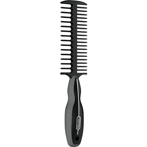 Wahl Professional Animal Mane & Tail Brush - Ergonomic Black Braiding Comb (#858708) For Equine Grooming