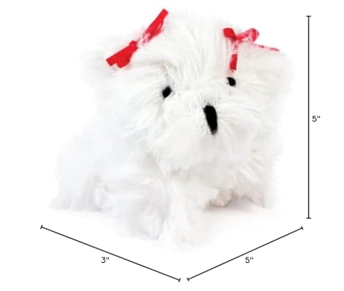 Oscar Newman Maltese Pipsqueak Toy, 5-inch Length, White