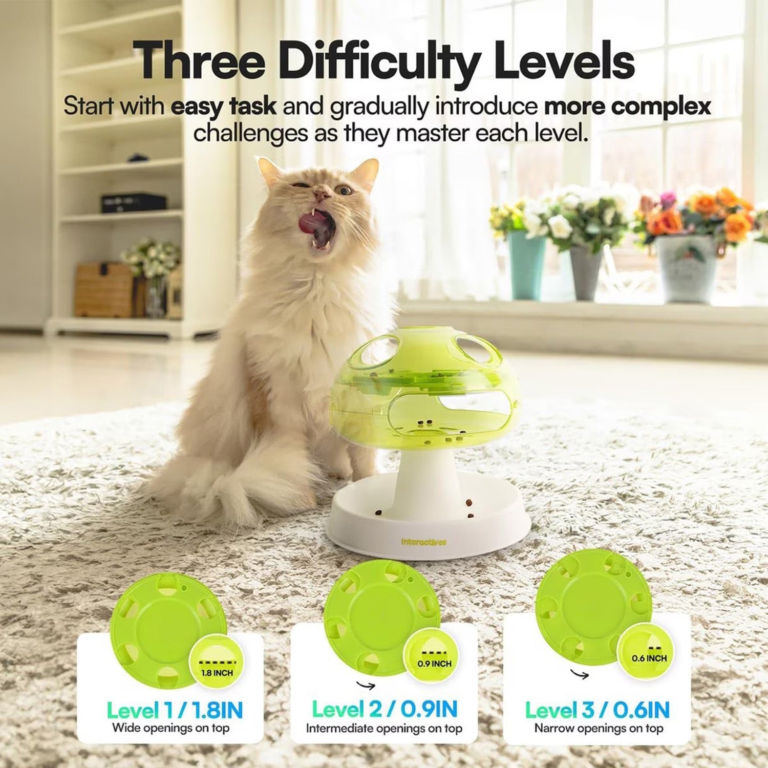 Interactives -Mushroom cat puzzle toy for Enrichmentni