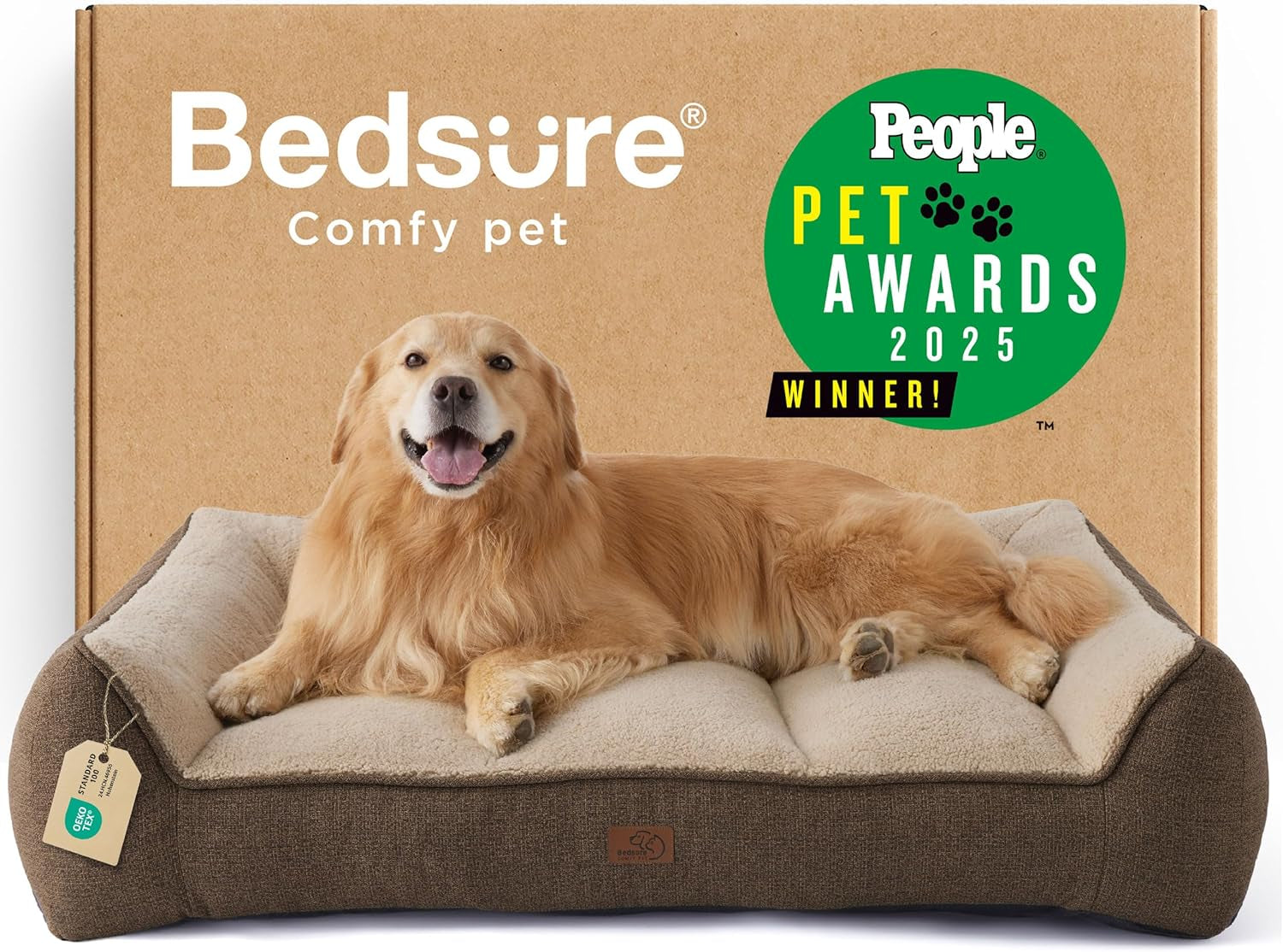 Bedsure Supportmax Orthopedic Dog Bed – Extra-Thick Bolster Sofa