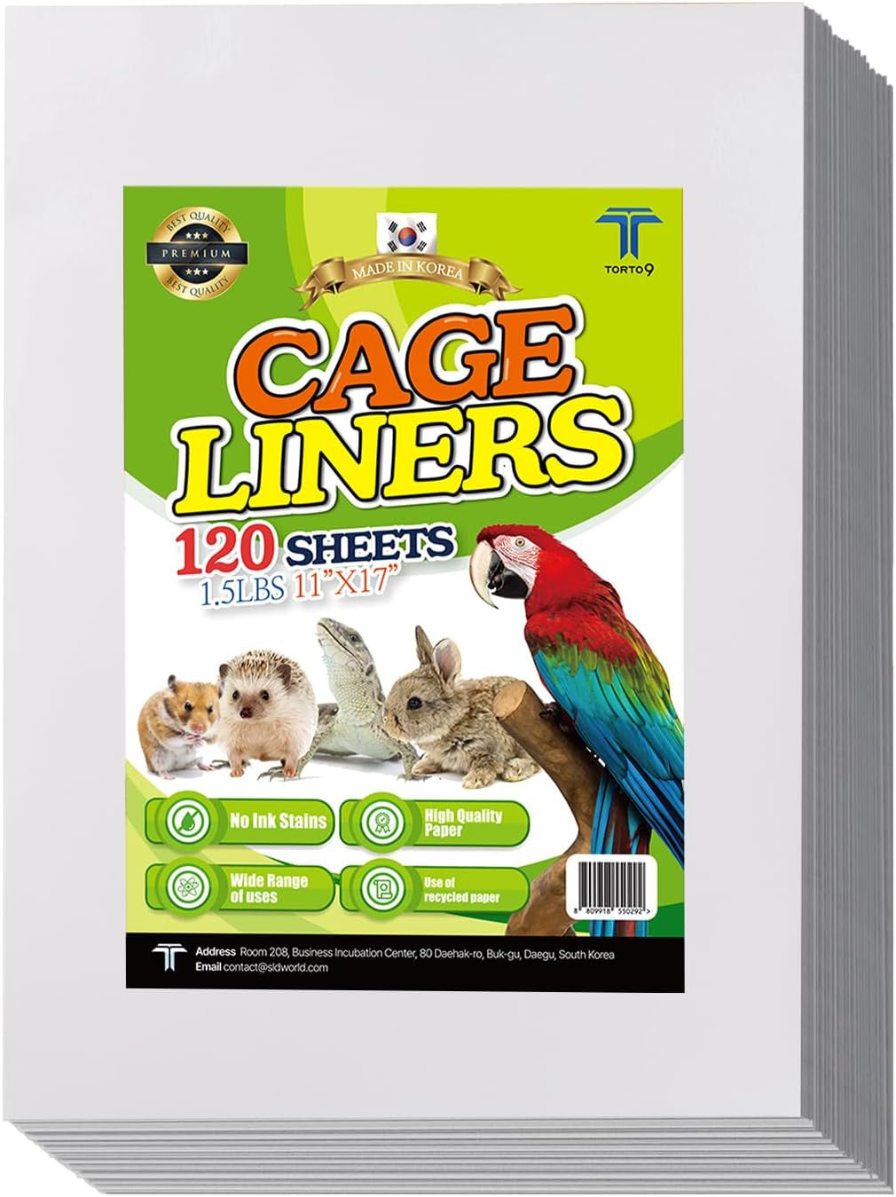 Bird Cage Liner Sheets Acid Free Non Toxic Paper Bedding 120Ct