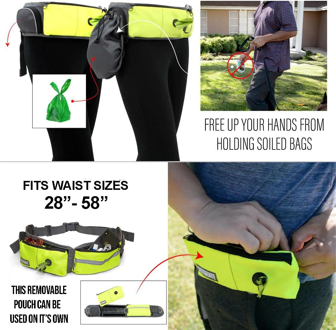 Hands Free Dog Leash Two Dogs Double Bungee Reflective Running Kit