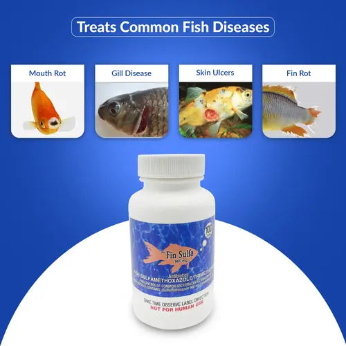 Fish Sulfa 960mg Tablets for Aquarium Fish – 100 Count – Water Care Support