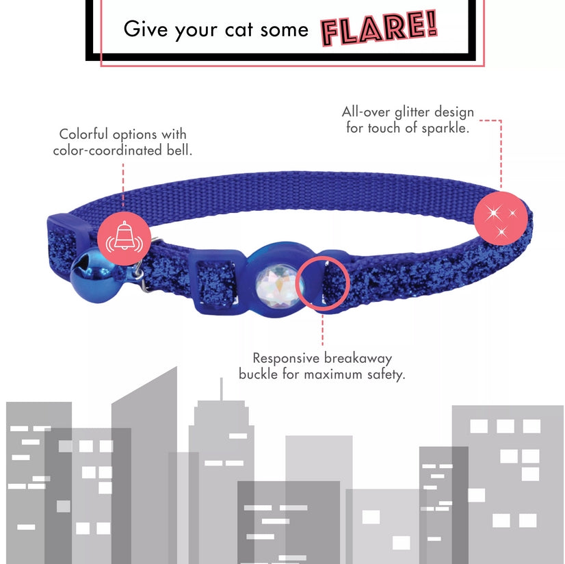 Coastal Pet Safe Cat Jeweled Buckle Adjustable Breakaway Collar Pink Glitter