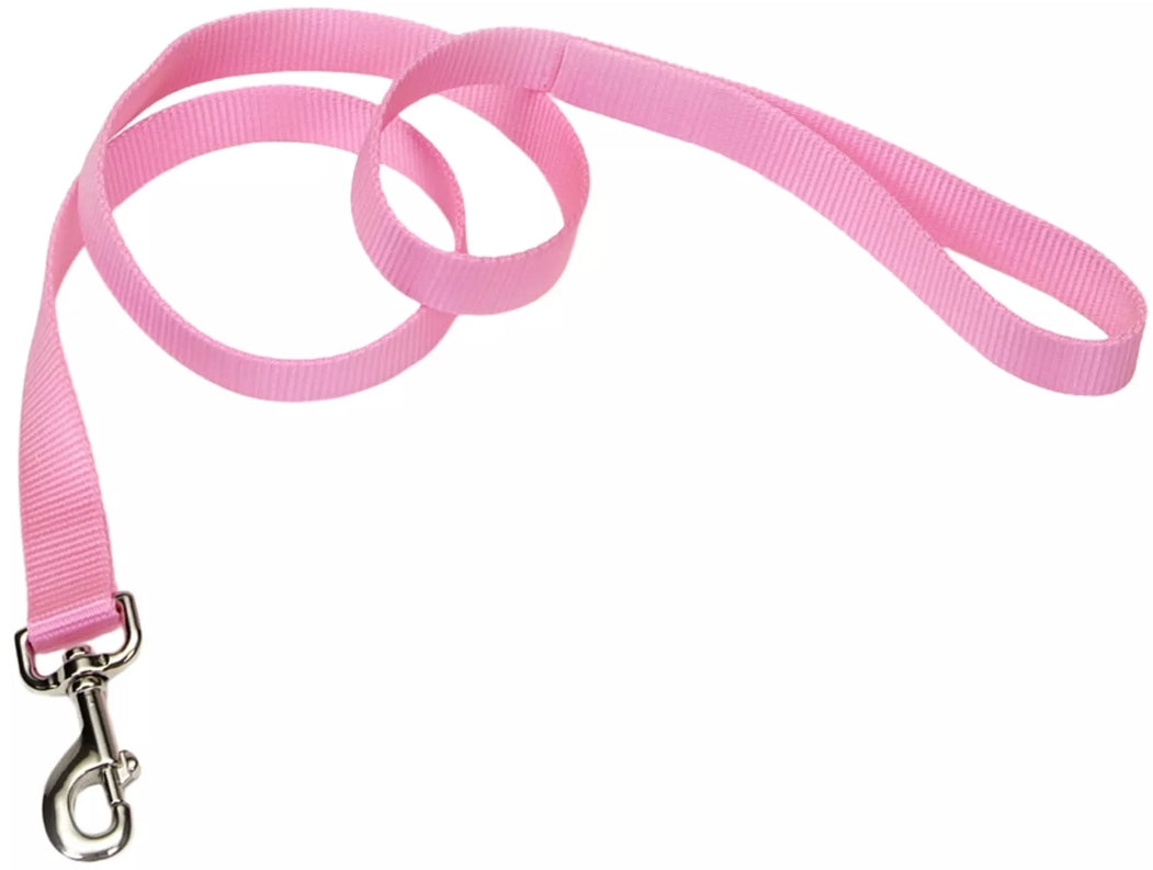 Coastal Pet Single-Ply Dog Leash - Sturdy Pet Leash - Comfortable & Stylish - Resists Fraying - Vibrant & Fade-Resistant Color - Pink Bright, 3/4' X 6'