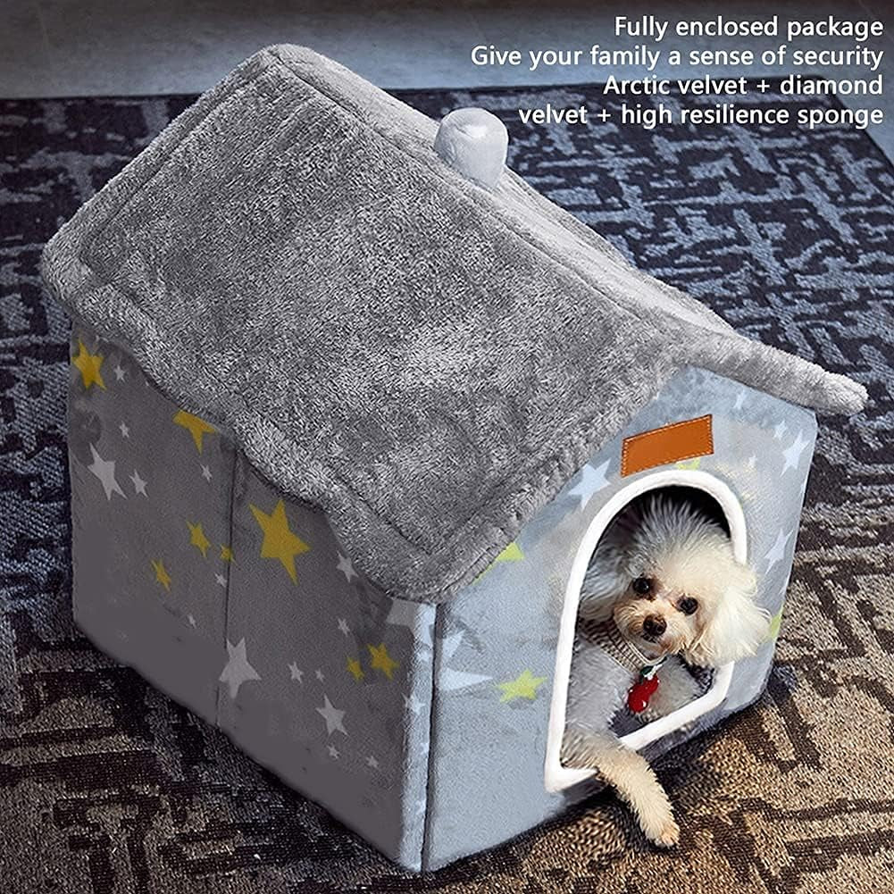 Indoor Dog House Bed Memory Foam Foldable Washable Small Medium Large