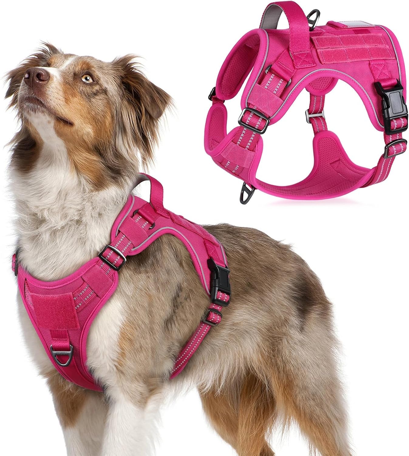 No-Pull Tactical Dog Harness MOLLE Vest for Medium & Large Dogs