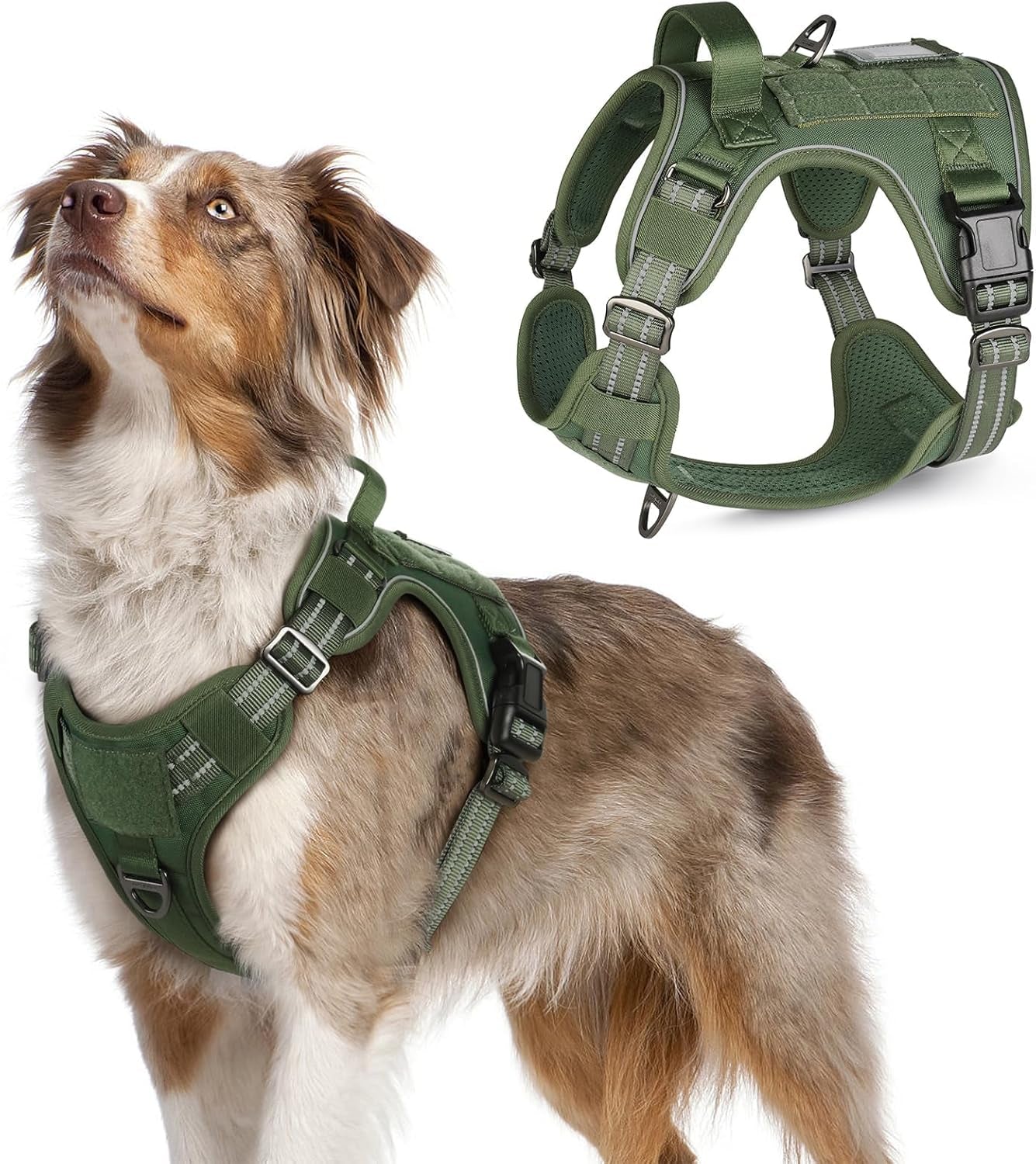 No-Pull Tactical Dog Harness MOLLE Vest for Medium & Large Dogs