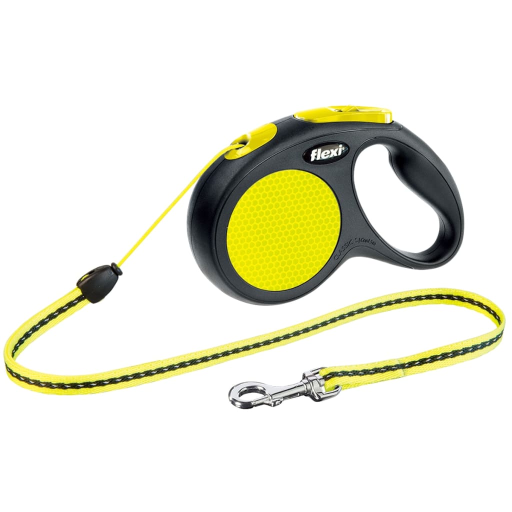 Flexi Retractable Leash New Classic S 5 M Black And Neon 20911